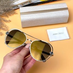 JIMMY CHOO SARAH/S 0RHL FQ Sunglasses Gold Grey Gold Oversized Aviator Women